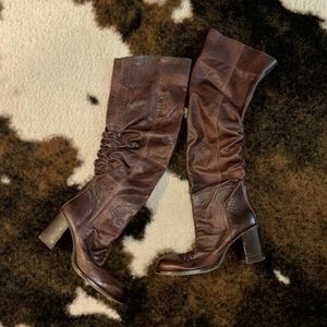 Free People Elle Tall Slouch Boots chocolate brown